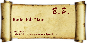 Bede Péter névjegykártya