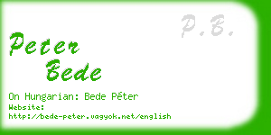 peter bede business card