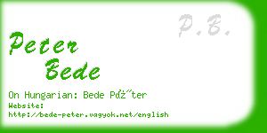 peter bede business card